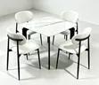 Home Interiors 4-Seater Dining Set - White - 2