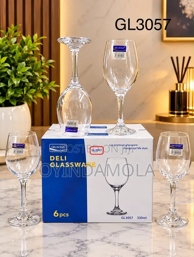 Delisoga GL3057 Red Cherry Gilashin Ruwan Inabi (Saitin 6) - 1