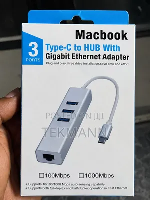USB Type-C Hub tare da 3x USB 3.0 & Gigabit Ethernet