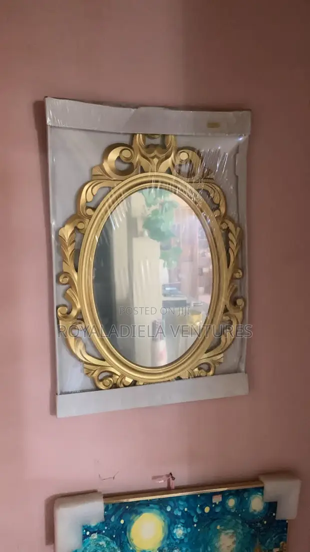 Home Interiors Decorative Console Mirror - Gold Oval - 1