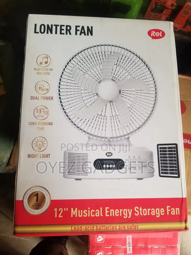 Itel Table Fan with LED Light & Bluetooth Music - 1