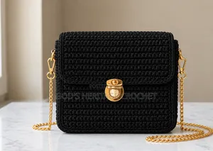 Rectangular Quilted Crochet Shoulder Bag