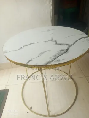 Luxury Marble Top Iron Frame Center Table
