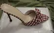 Shein Red & White Gingham High-Heel Mules - Size 42/43 - 1