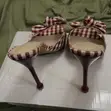 Shein Red & White Gingham High-Heel Mules - Size 42/43 - 2