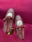 Zara Wine Fully Stoned Ballerina Flats - 2