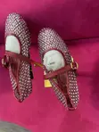 Zara Wine Fully Stoned Ballerina Flats - 3