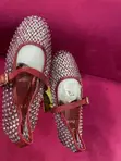 Zara Wine Fully Stoned Ballerina Flats - 4