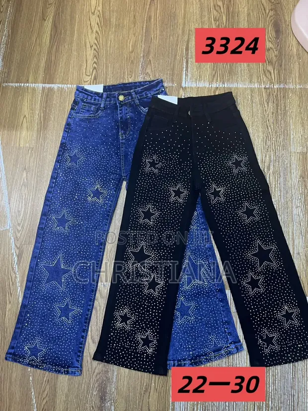 Adio Girls' Flared Jeans with Stones (3-5Y) - 1