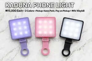 9 LED Rechargeable Phone Clip Light - Pink, Purple, Black