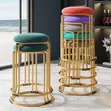 Luxury Gold Round Metal Stackable Dining Chair - 2
