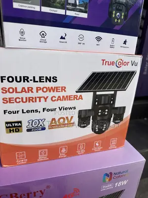 Four Lens Solar Power Security Camera