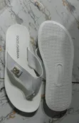 Dolce & Gabbana Designer Flip-Flops - White/Silver - 2