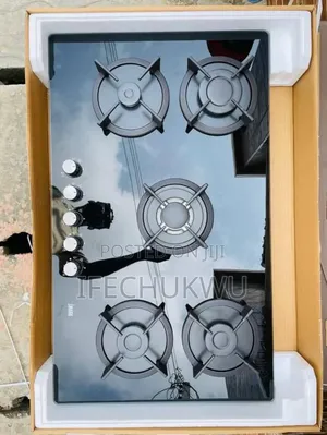 IMAGE 90cm 5-Burner Gas Cooker Hob with Tempered Glass