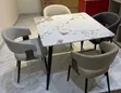 4-Seater Marble Dining Table Set da kujerun roƙo - 2