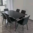 All-Black 6-Seater Modern Dining Table Set - 1