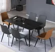 All-Black 6-Seater Modern Dining Table Set - 2