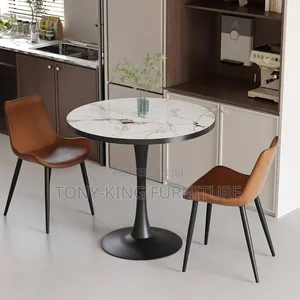 Kujerar Dawa da Dawa Mai Zagaye - Fari Sintered Marble Sama