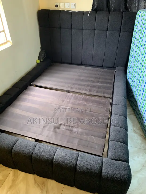 Black 4x6 Puffy Bed Frame - 1