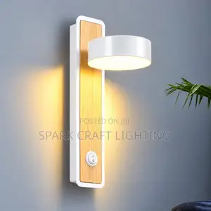 Modern LED Wall Light | Black & Wood Finish