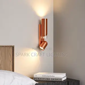 Modern Double-Light Wall Sconce - Copper & Black