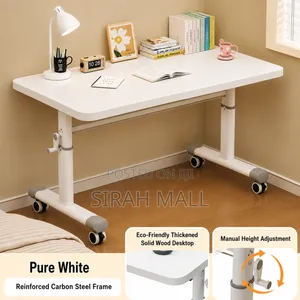 Lift Top Computer Table - White 120x60cm