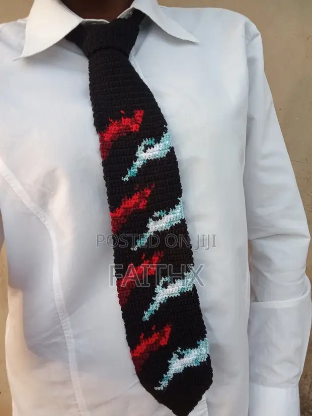 Handmade Crochet Necktie - Biblical Event Design - 1