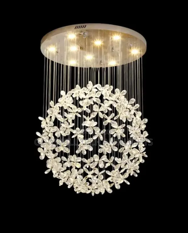 Crystal Flower Chandelier - 600mm, 3-in-1 Launi - 1