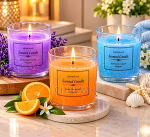 3-in-1 Aroma Scented Candles Set - Lavender, Orange, Ocean