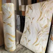 Home Interiors Glossy Marble Wall Sticker (Gold) - 1