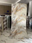 Home Interiors Glossy Marble Wall Sticker (Gold) - 2