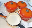 9pcs Enamel Cast Iron Cookware Set tare da Spoons - 4