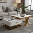 Authentic Center Table - Glossy Multicolored Marble/Stone Top - 1