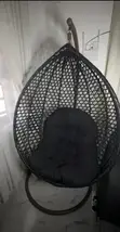 Black Swing Chair with Cushion - 2