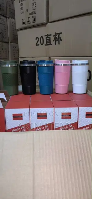 Insulated Coffee Mug with Stripes