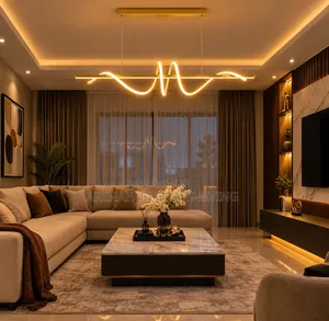LED Aluminum Pendant Light Chandelier with Remote
