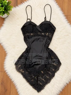 Kayar Dare na Mata Baƙar Satin Lace - Saiti na 2
