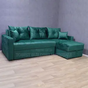 Sofa Mai Girman L Mai Launi Emerald Green Mai Bacci da Ajiya Sabo