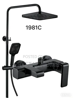 Classic Pressure Shower - Matt Black Square