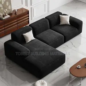 Modern Deep Grey/Black L-Corner Lounge Couch