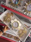 Flowery Wall Clock with Mirror Frame - 1