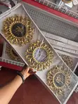 Flowery Wall Clock with Mirror Frame - 3