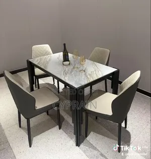 Home Interiors 4-Seater Marble Dining Set