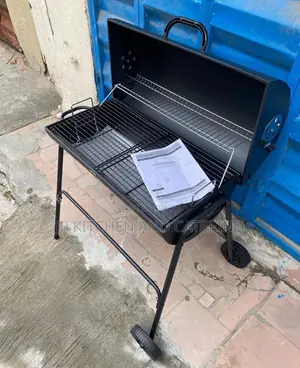Commercial Charcoal Barbecue Grill with Wheels