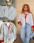 Luxe Chics Red Placket Shirt - 1
