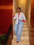 Luxe Chics Red Placket Shirt - 2