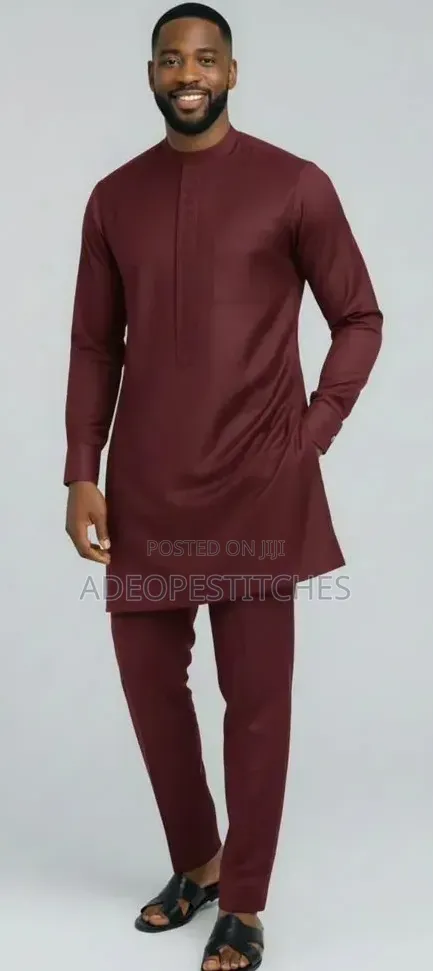 Adeope Stitches Wine Kaftan - Na Maza - 1
