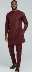 Adeope Stitches Wine Kaftan - Na Maza - 1