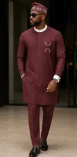 Adeope Stitches Wine Kaftan - Na Maza - 2