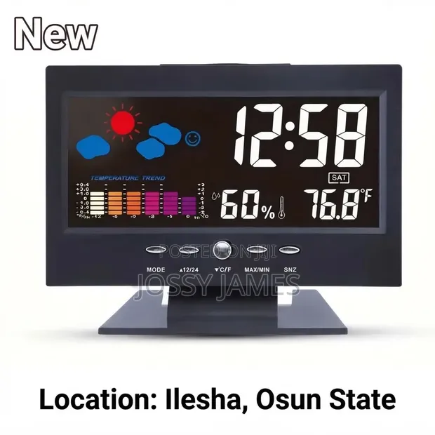 CL Table Digital Clock - Weather & Temperature Display - 1